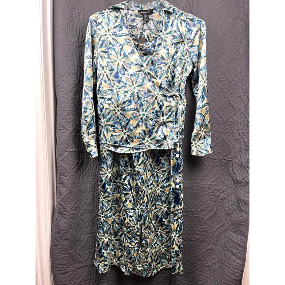 Bailey 44 2pc Matching Palazzo Classic Abstract Print Chic Pant Set SZ XS:NWT - Picture 1 of 11